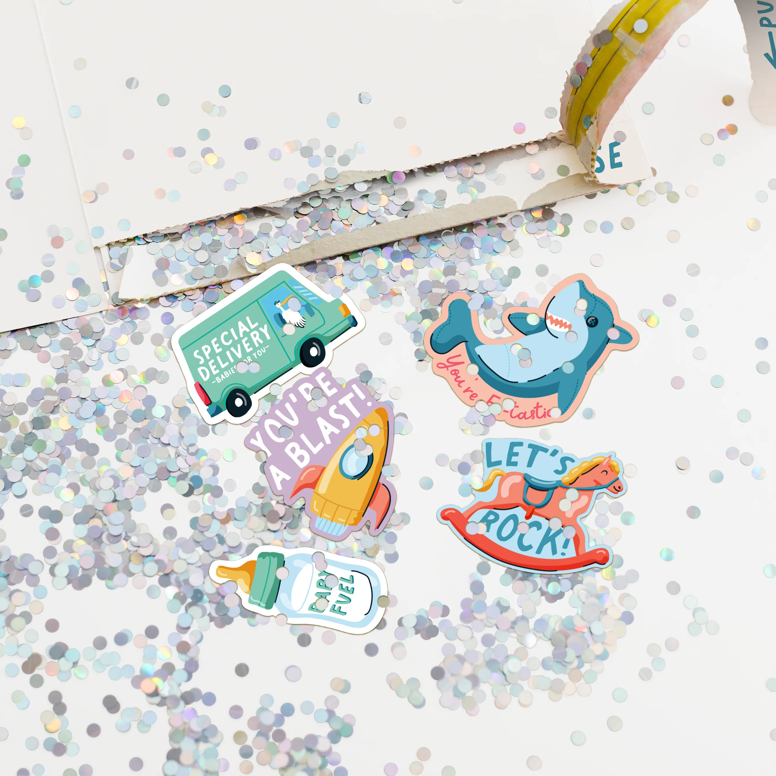 Endless Baby Shower Card Glitter and Sticker Surprise - Image 4