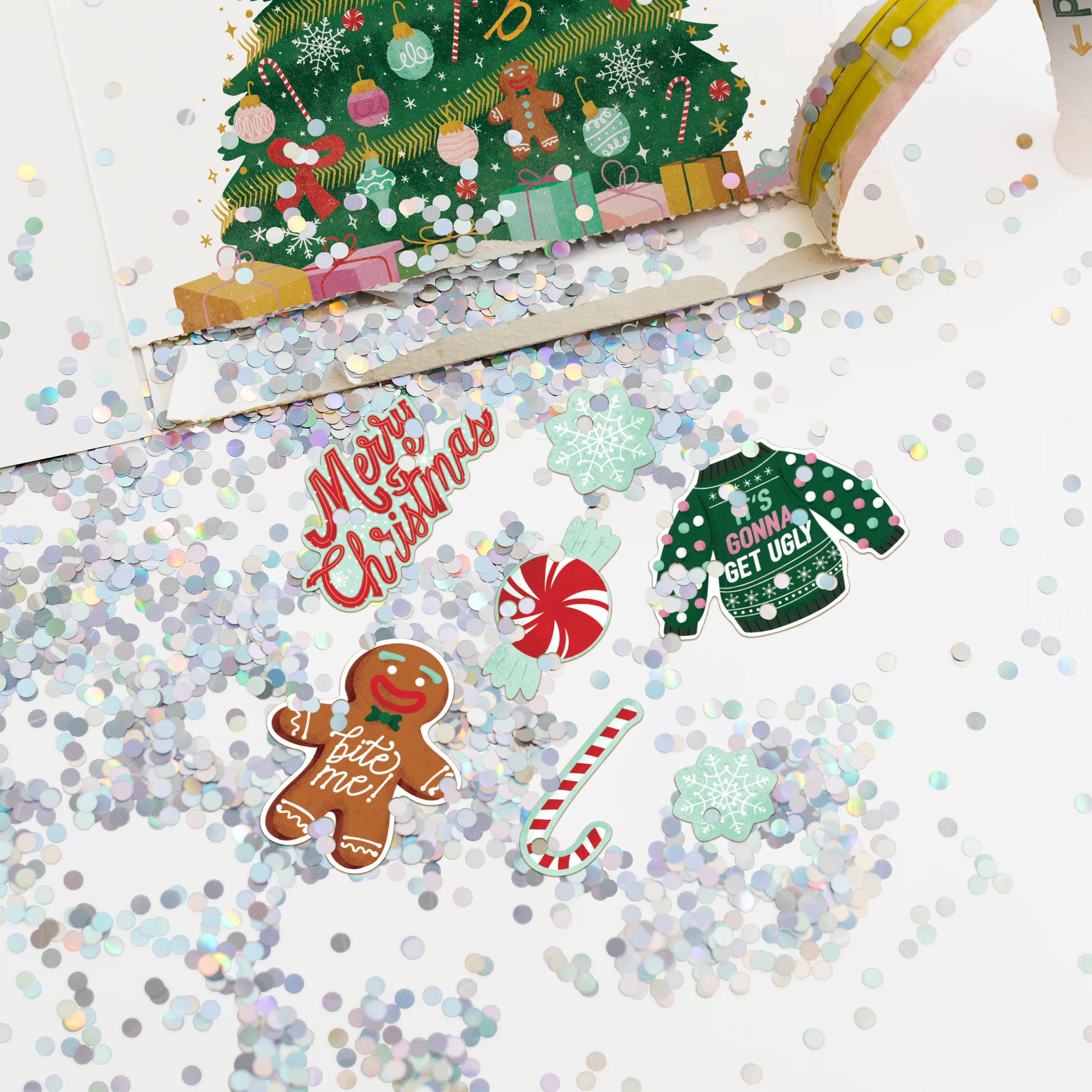 Endless Christmas Glitter and Sticker Surprise Card - Image 4