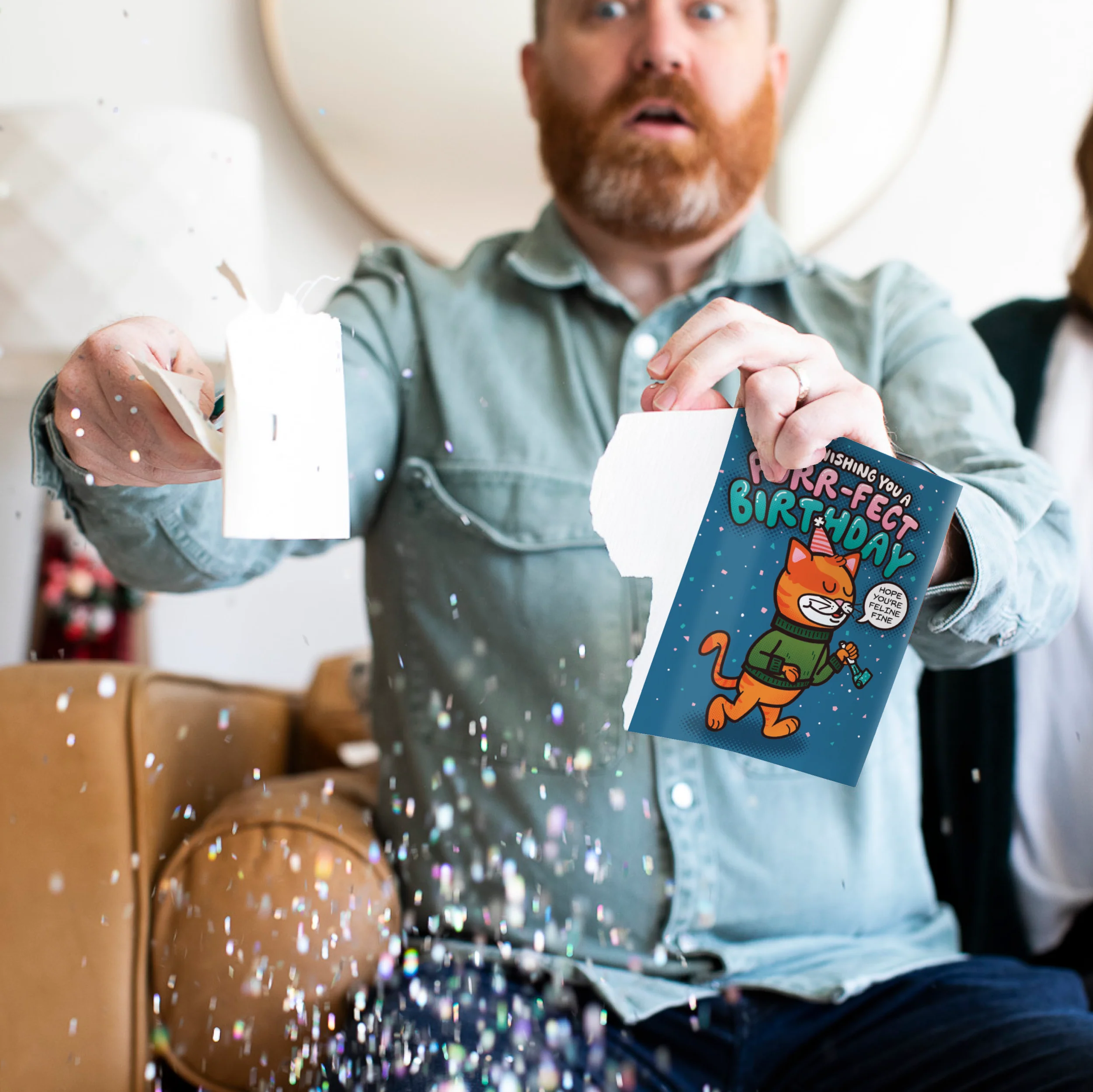 Endless Cool Cat Birthday Card with Glitter - Image 4