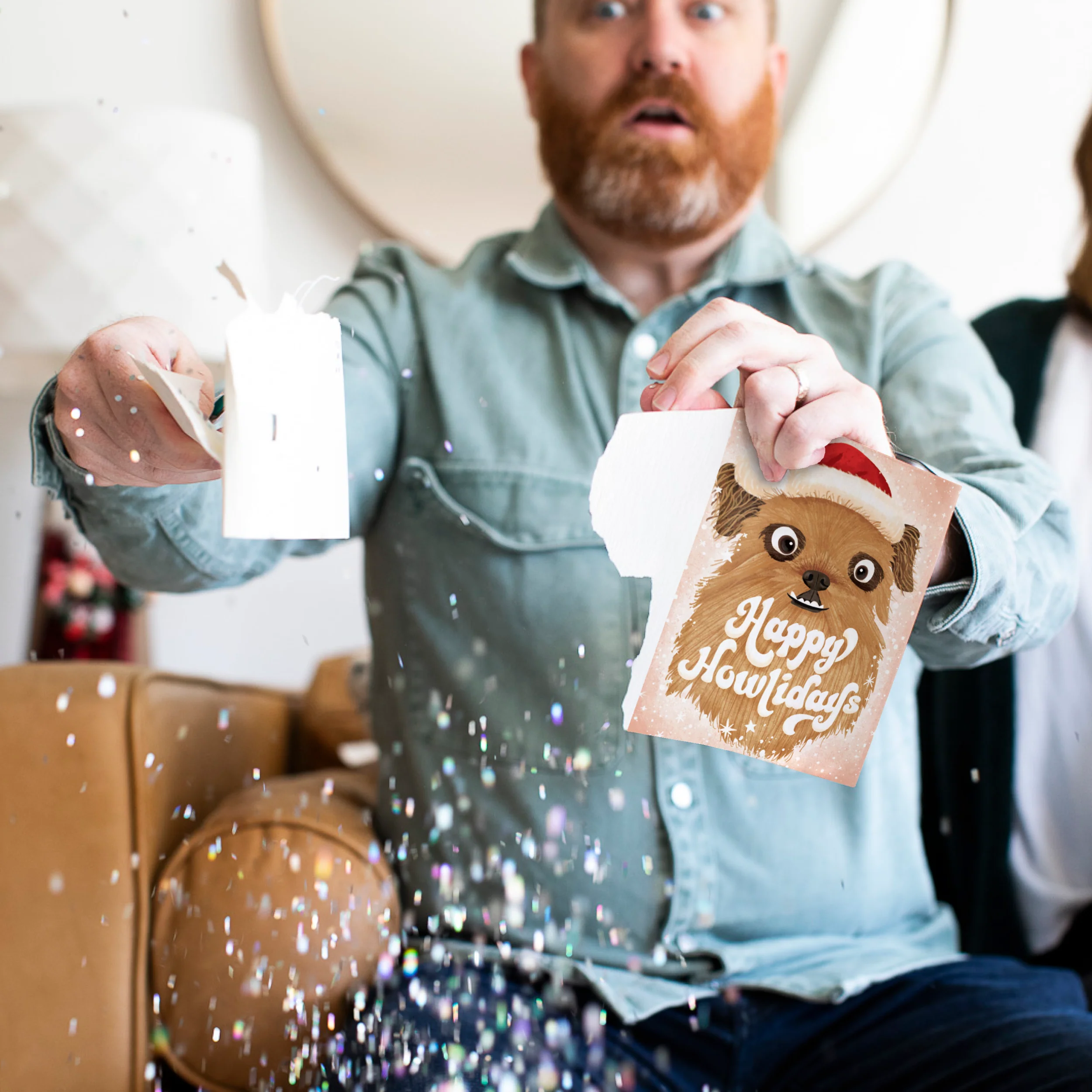 Endless Dog Christmas Card with Glitter - Image 4
