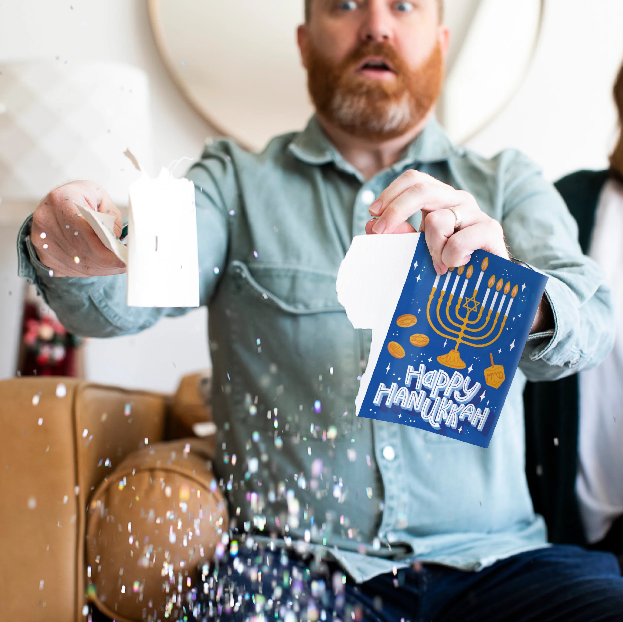 Endless Hanukkah Card with Glitter - Image 5