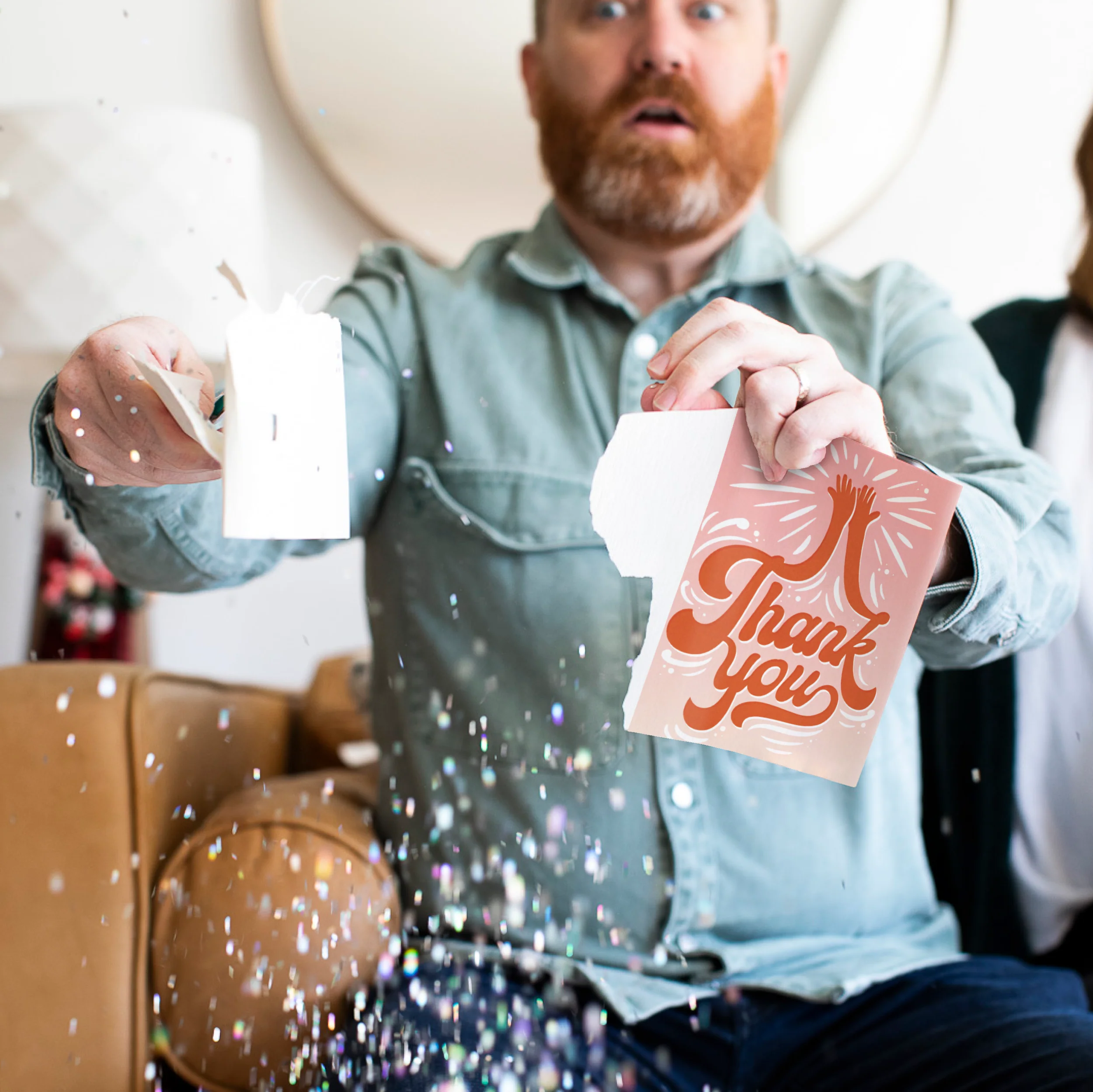 Endless High-Pitched Thank You Card with Glitter - Image 5