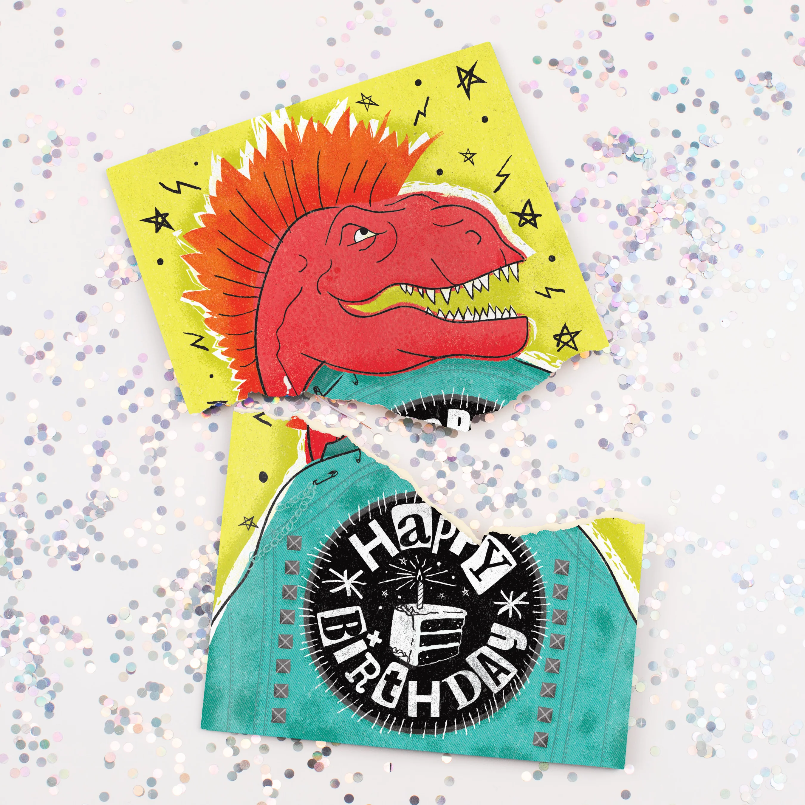 Endless Punk Rock Birthday Card with Glitter - Image 2