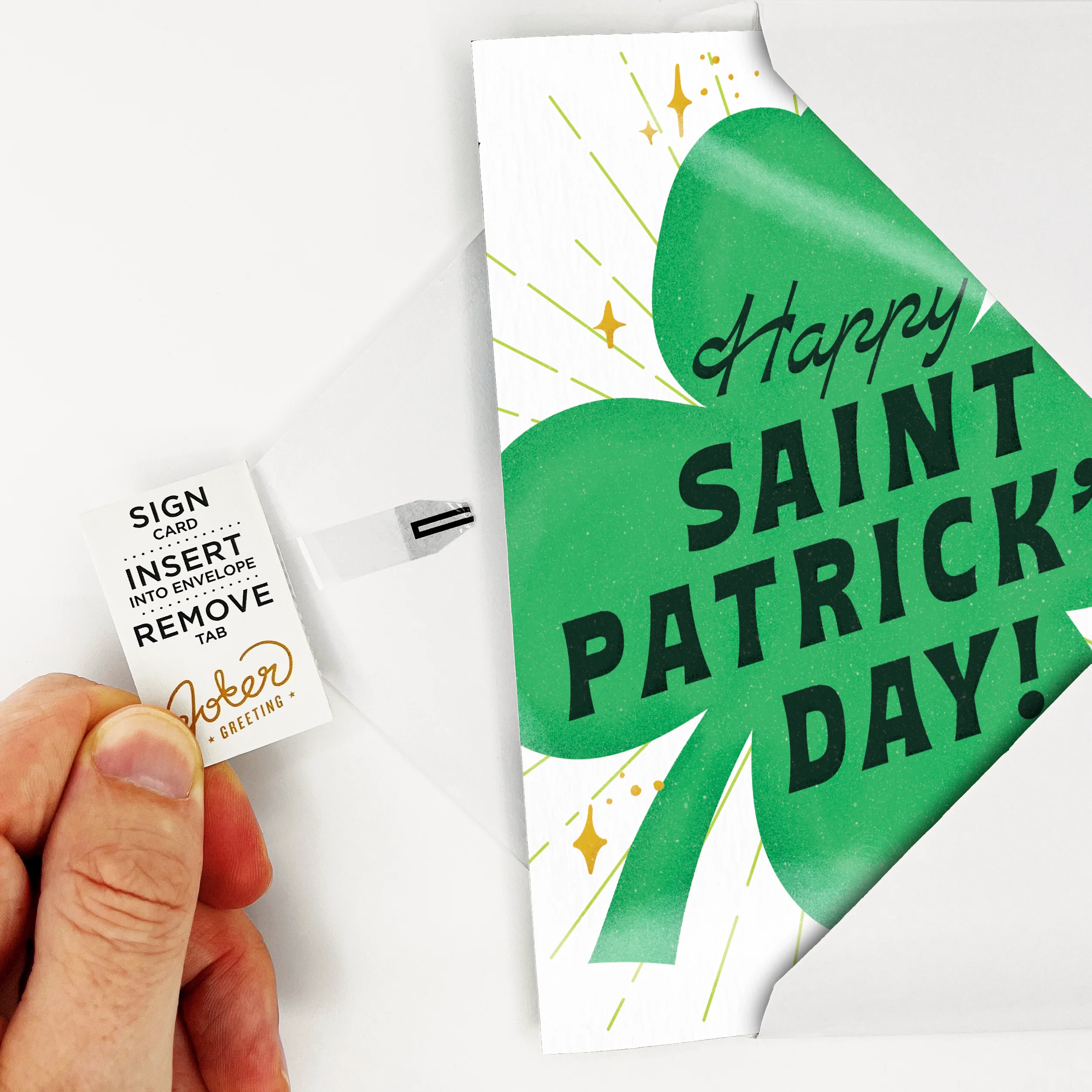 Endless Bagpipes St. Patricks Day Card with Glitter and Sticker Surprise - Image 4