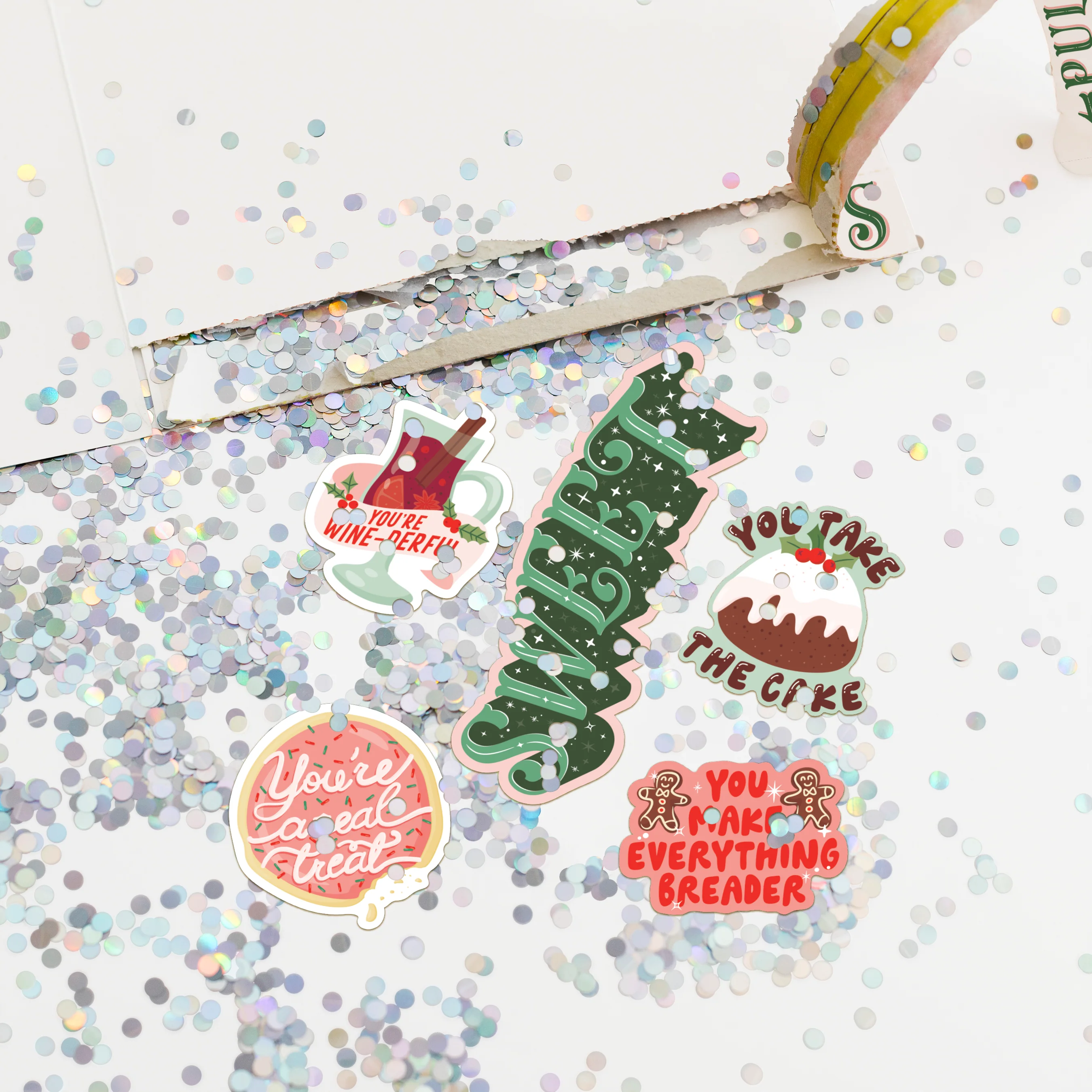 Seasons Greetings Glitter and Sticker Surprise Card - Image 2