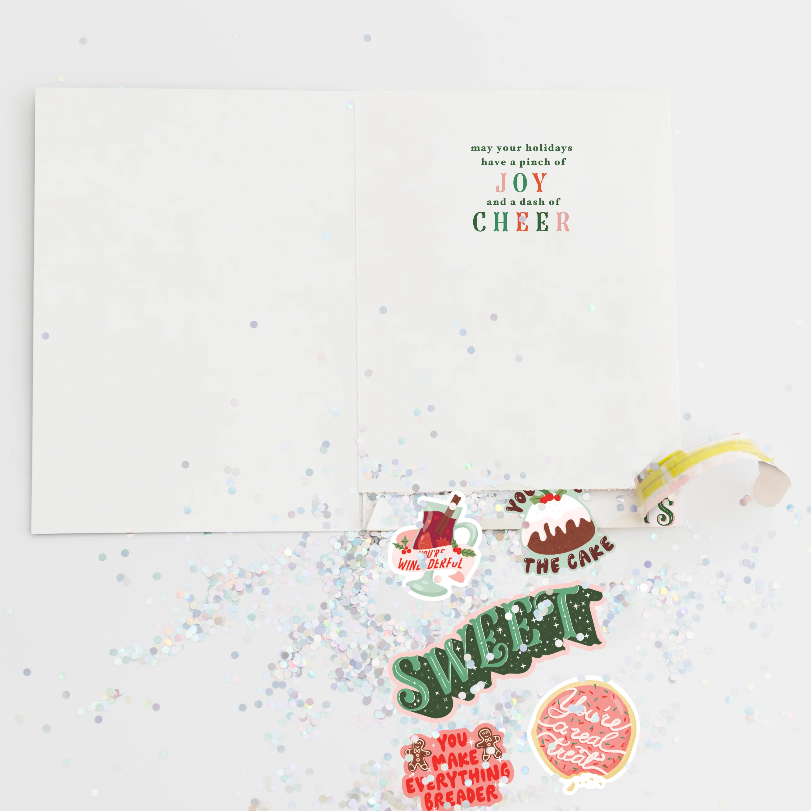 Seasons Greetings Glitter and Sticker Surprise Card - Image 4